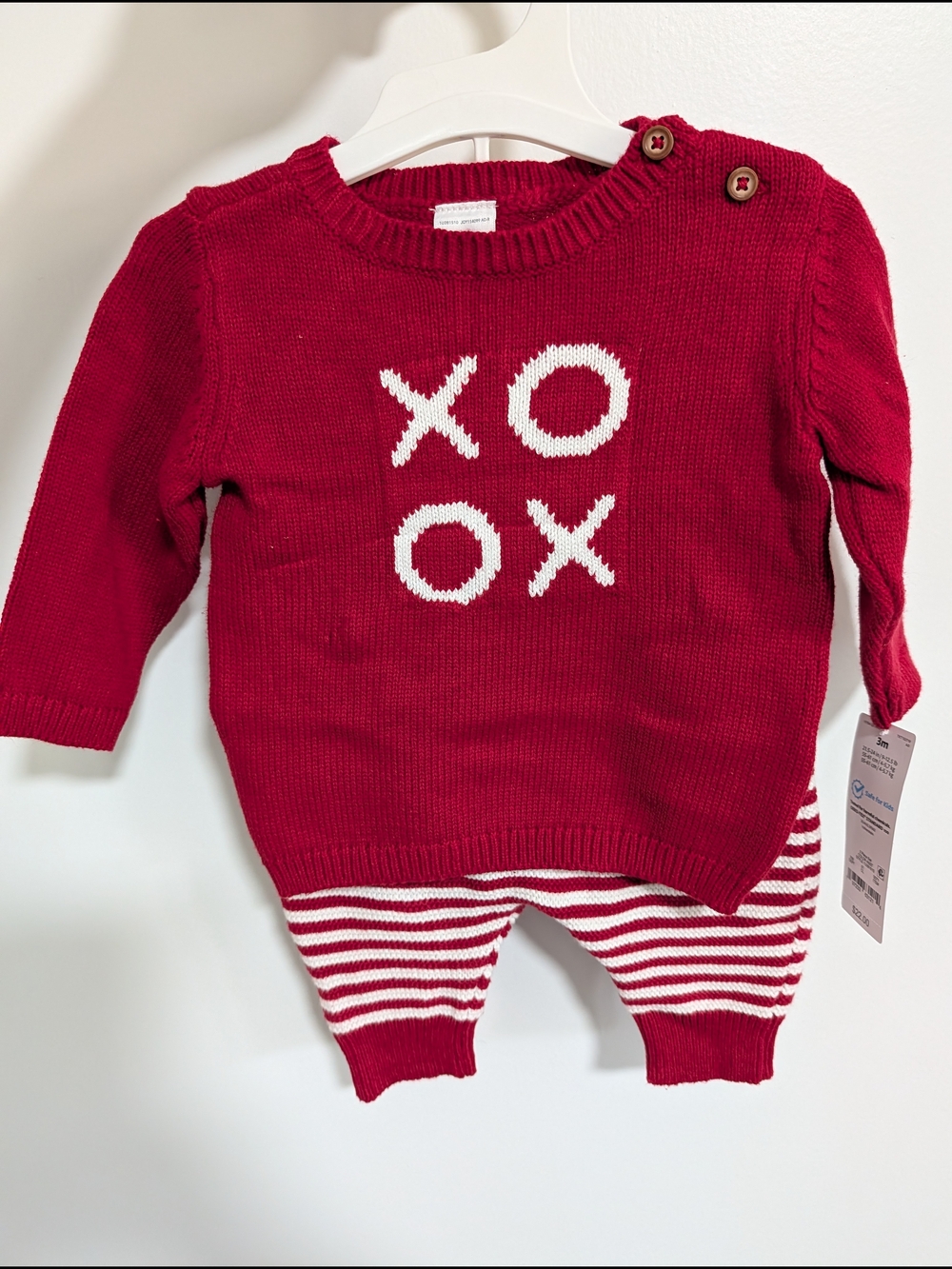Carter's Red 'XO' Knit Baby Sweater Set